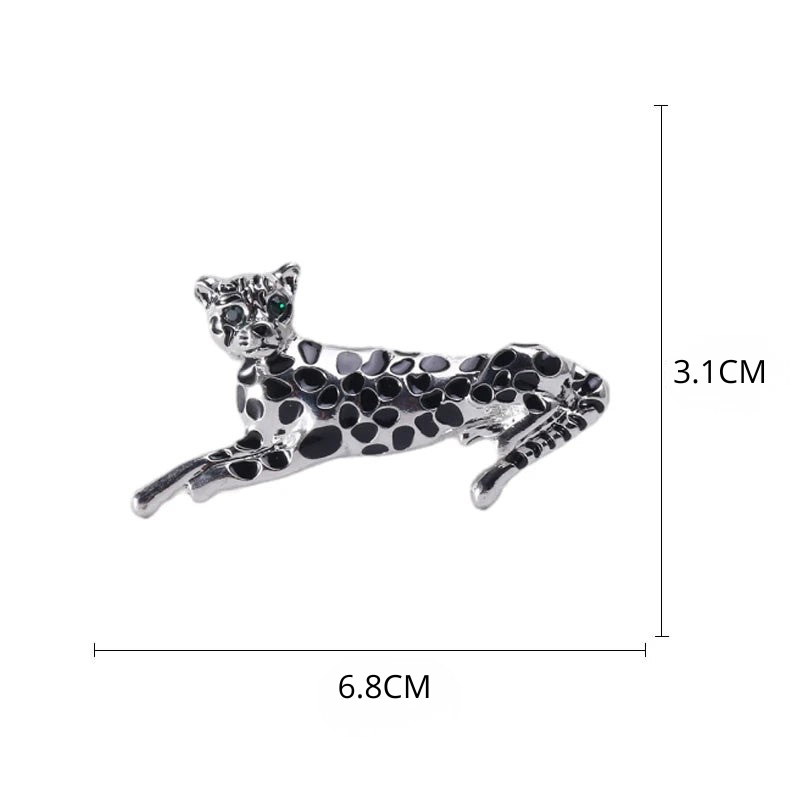 Broche Leopardo com Strass Detalhe Elegante Feminino