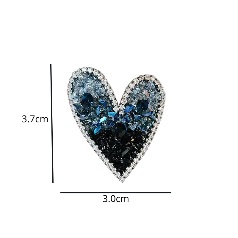 Broche de Coração com Cristais Lapidados Delicado e Sofisticado