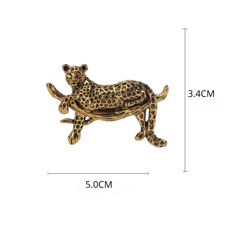 Broche Leopardo com Strass Detalhe Elegante Feminino