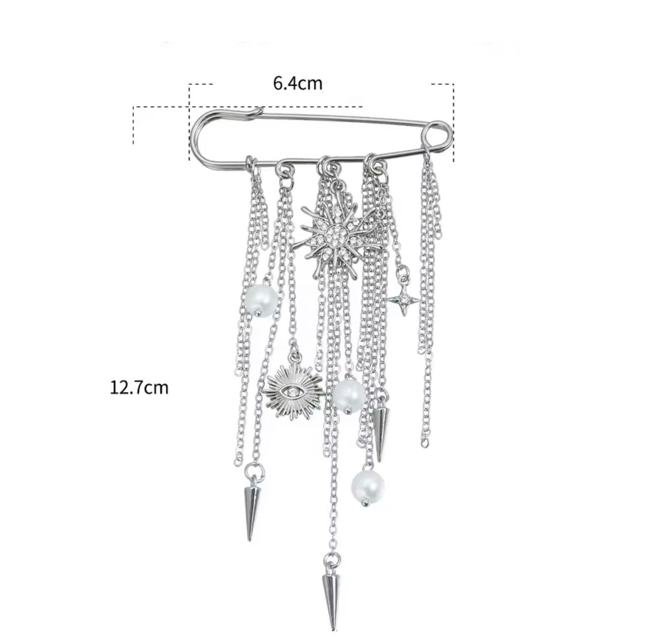 Broche Luxo Correntes Cascata Elegante