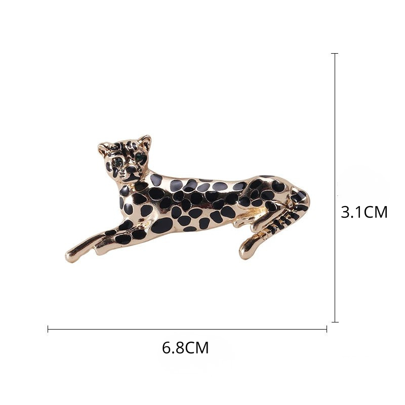 Broche Leopardo com Strass Detalhe Elegante Feminino
