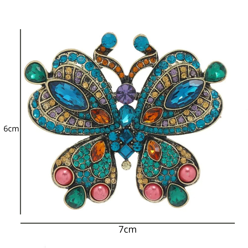 Broche Borboleta Imperial com Cristais