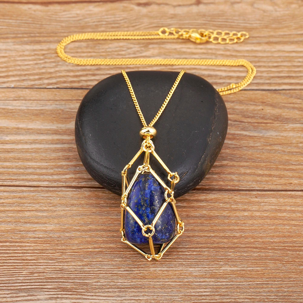 Nidin-Colar de Pingentes de Pedra Geométrica para Mulheres, Jóias Irregulares, Meninas e Meninos, presente de aniversário, novo, na moda, 7 cores