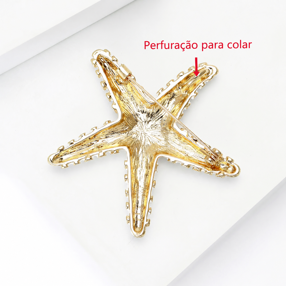 Broche Estrela-do-Mar com Pedrarias Coloridas