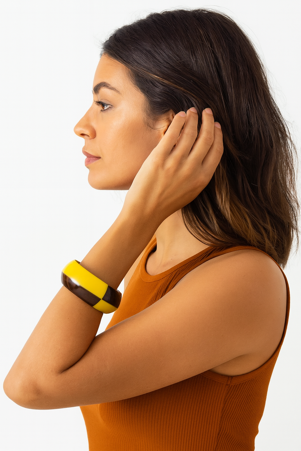 Pulseira Geométrica de Resina em Cores Vibrantes