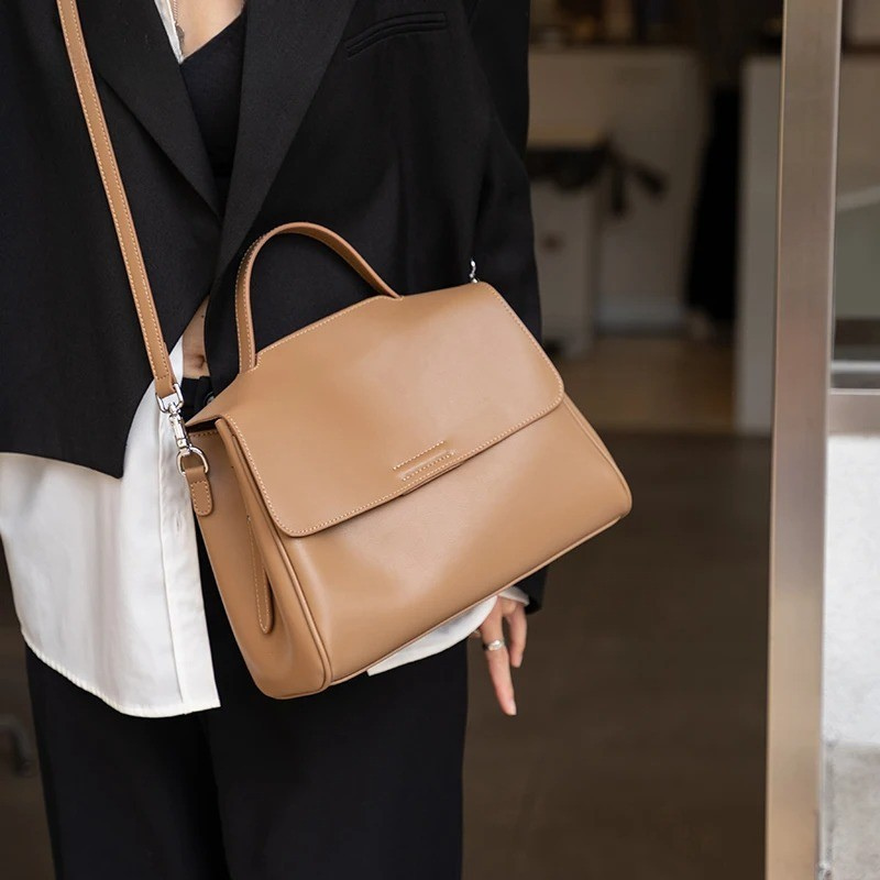 Bolsa de Couro Feminina de Luxo com Grande Capacidade