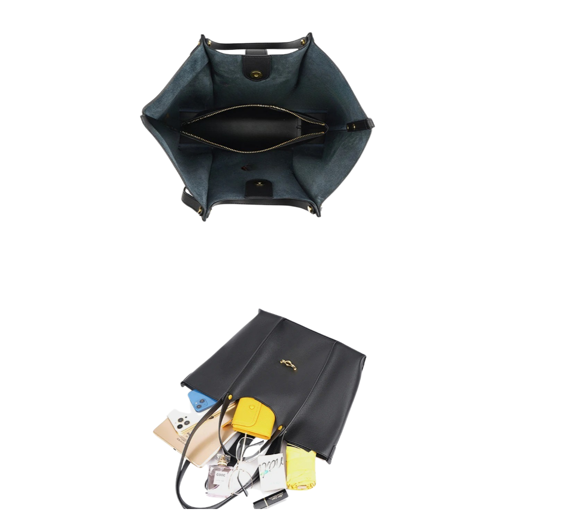 Bolsa Feminina de Couro Macio com Grande Capacidade