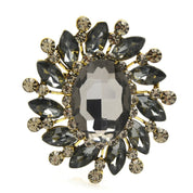 Wuli & baby Broches de flores redondas de cristal para mulheres unissex 7 cores clássico flor festa broche de escritório presentes