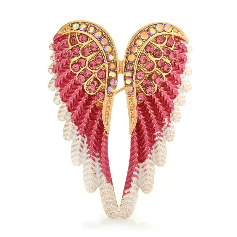 Broche de Asas de Anjo com Strass Brilhante e Acabamento Premium