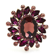 Wuli & baby Broches de flores redondas de cristal para mulheres unissex 7 cores clássico flor festa broche de escritório presentes