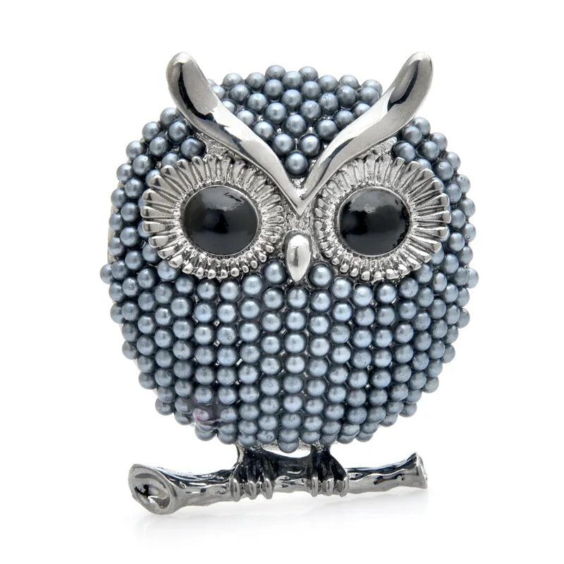 Broche Coruja com Pérola Elegante Feminino