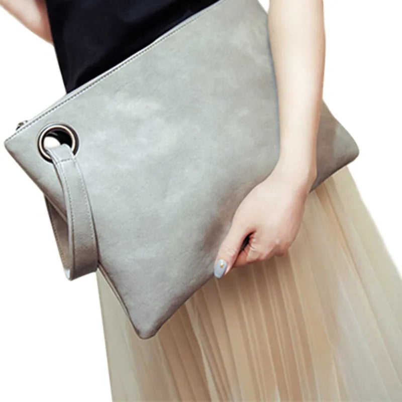 Moda sólida bolsa de embreagem feminina de couro envelope saco de embreagem saco de couro do plutônio feminino embreagens sac Envio imediamente