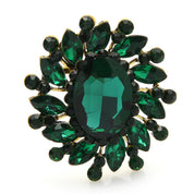 Wuli & baby Broches de flores redondas de cristal para mulheres unissex 7 cores clássico flor festa broche de escritório presentes