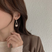 Brincos pendurados geométricos requintados de alto nível para mulheres 2025 joias da moda coreana luxuoso gótico festa meninas brincos de pérola