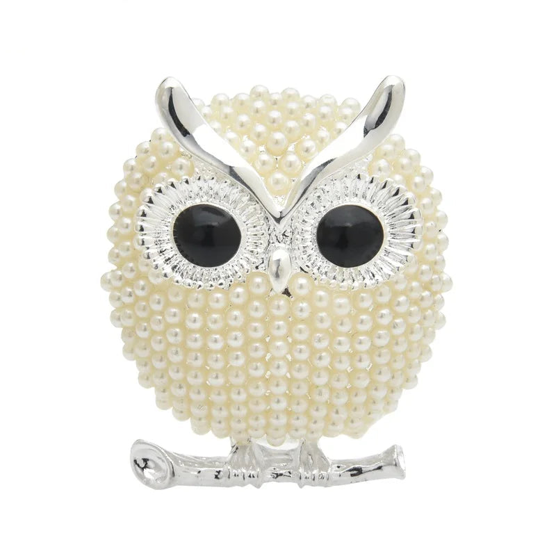 Broche Coruja com Pérola Elegante Feminino