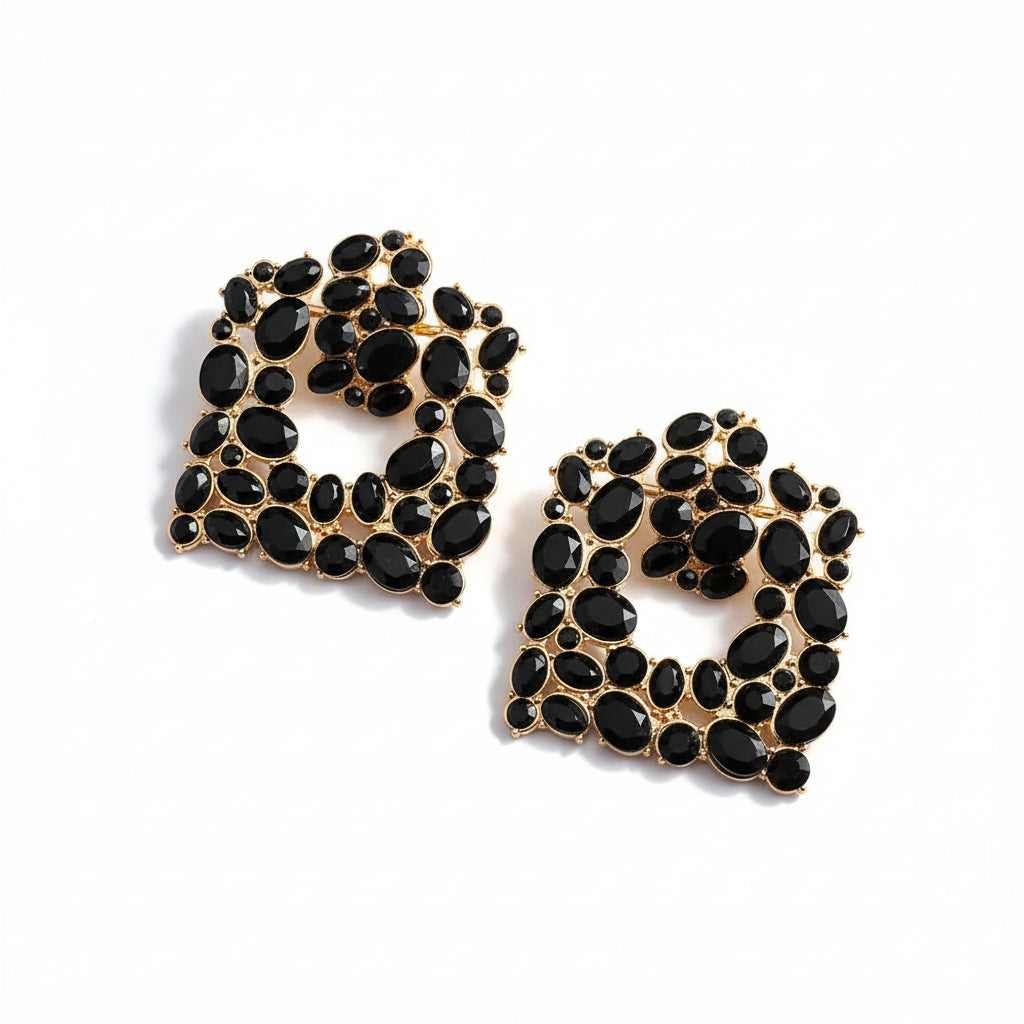 Clássico artesanal colorido strass balançar brincos vintage charme fada grunge luxo quadrado pendientes pingente emo jóias