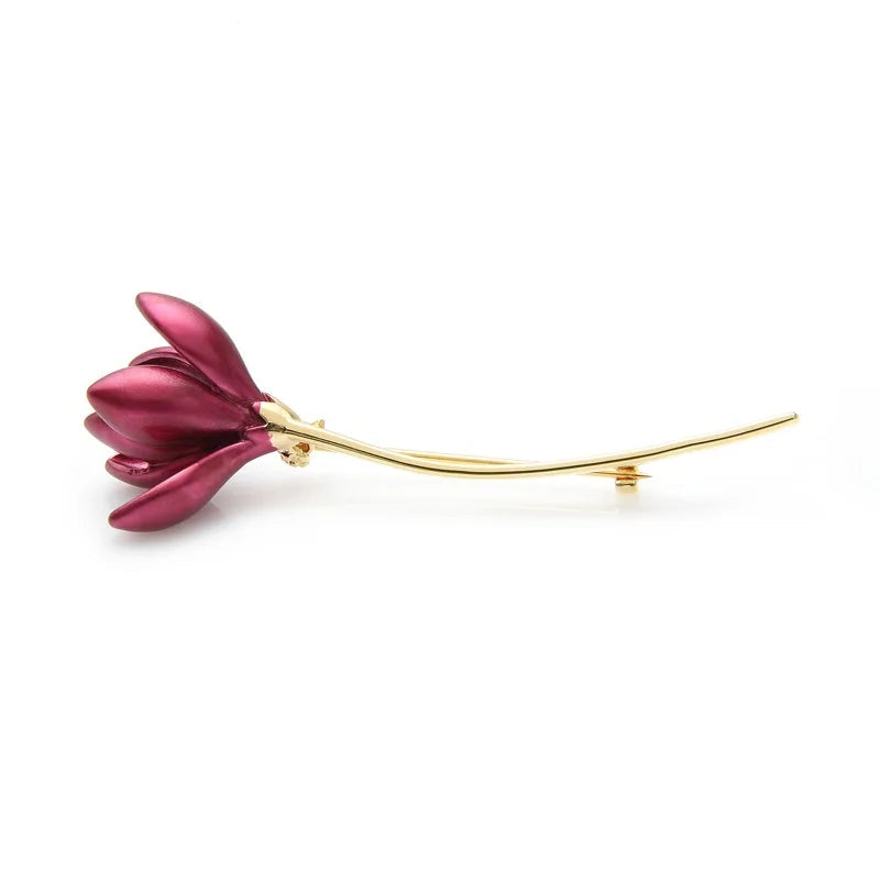 Broche Flor Magnólia Esmaltada Design Elegante Feminino