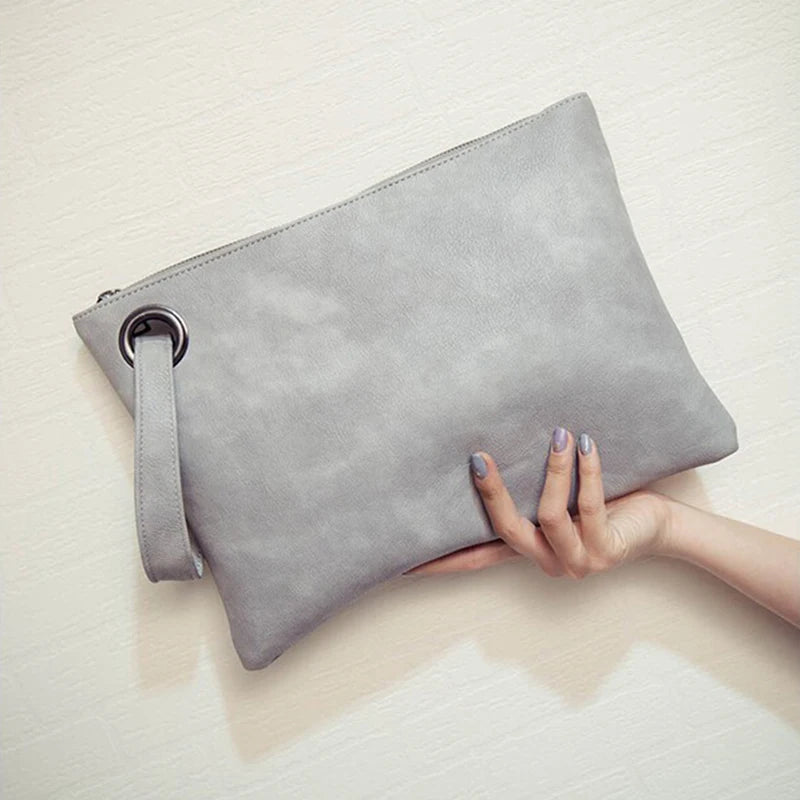 Moda sólida bolsa de embreagem feminina de couro envelope saco de embreagem saco de couro do plutônio feminino embreagens sac Envio imediamente