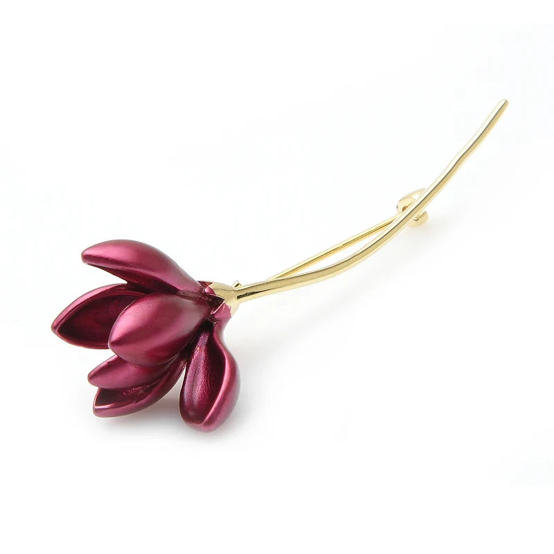 Broche Flor Magnólia Esmaltada Design Elegante Feminino