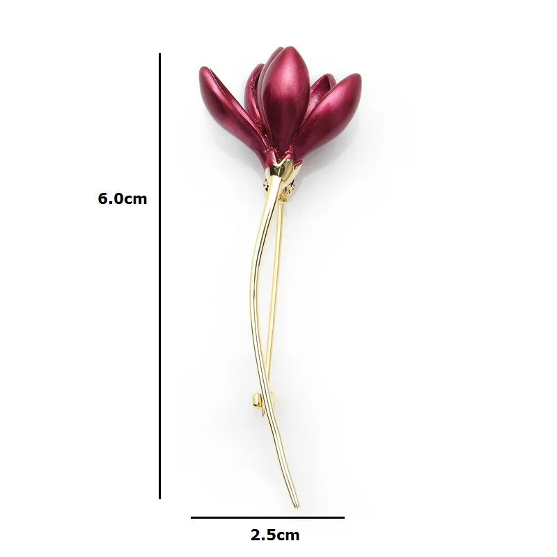 Broche Flor Magnólia Esmaltada Design Elegante Feminino