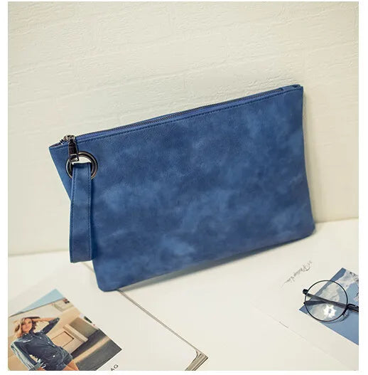 Moda sólida bolsa de embreagem feminina de couro envelope saco de embreagem saco de couro do plutônio feminino embreagens sac Envio imediamente