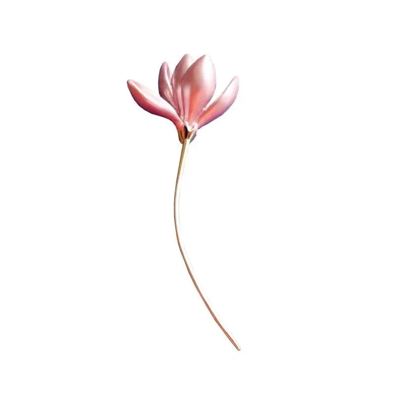 Broche Flor Magnólia Esmaltada Design Elegante Feminino