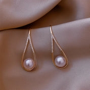 Brincos pendurados geométricos requintados de alto nível para mulheres 2025 joias da moda coreana luxuoso gótico festa meninas brincos de pérola