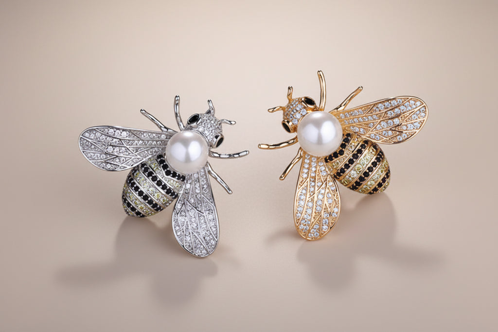 Famosa marca design série de insetos broche feminino delicado pequena abelha broches cristal strass pino broche jóias presentes para a menina