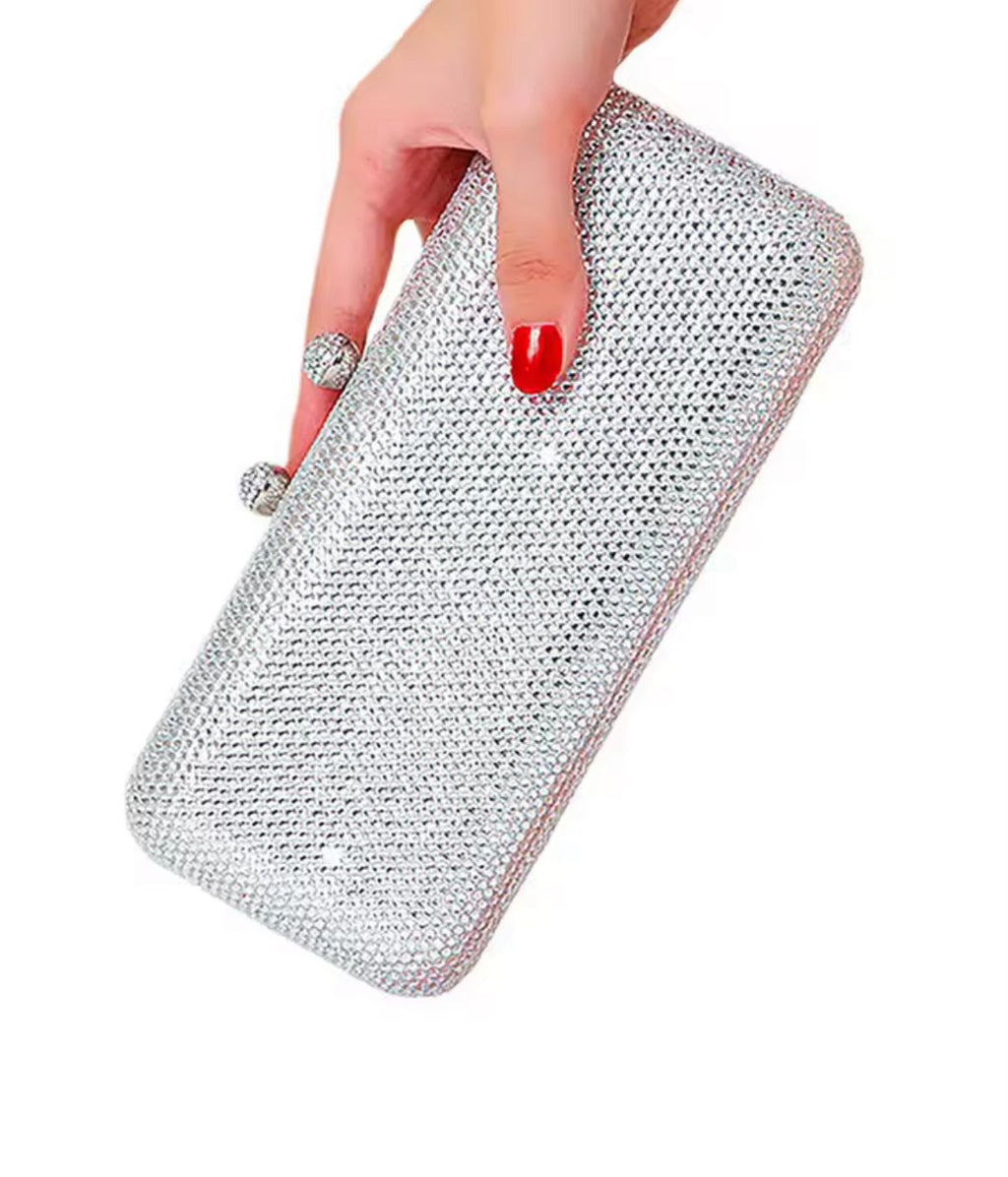 Clutch de Cristal Marrom para Festas Elegantes