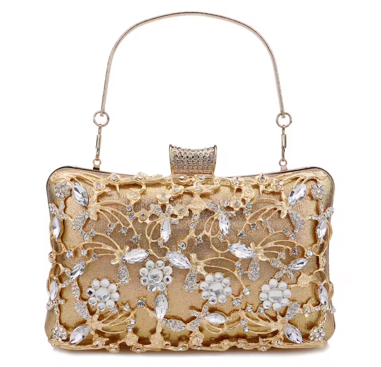 Clutch Feminina Luxuosa com Detalhes em Pedras