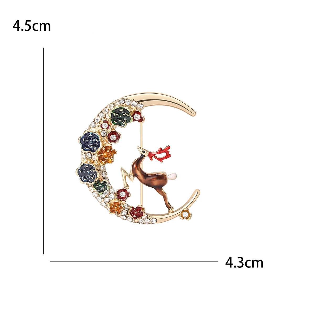 Broche Guirlanda de Natal com Strass Design Elegante Feminino