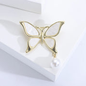 Moda concha borboleta broches para mulheres strass inseto pinos evento festa presentes nova mochila decoração roupas acessórios