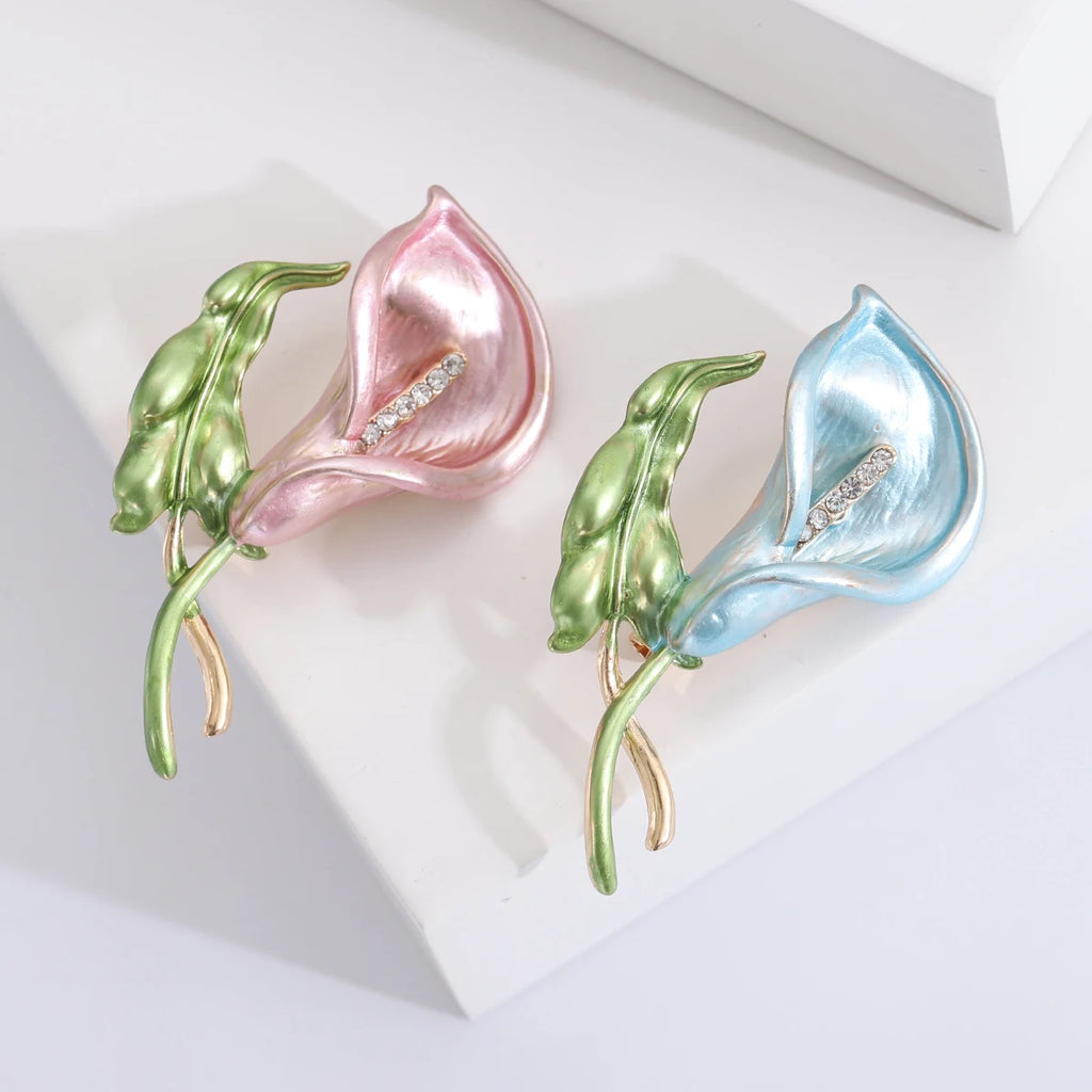Broche Flores com Strass Elegante Feminino