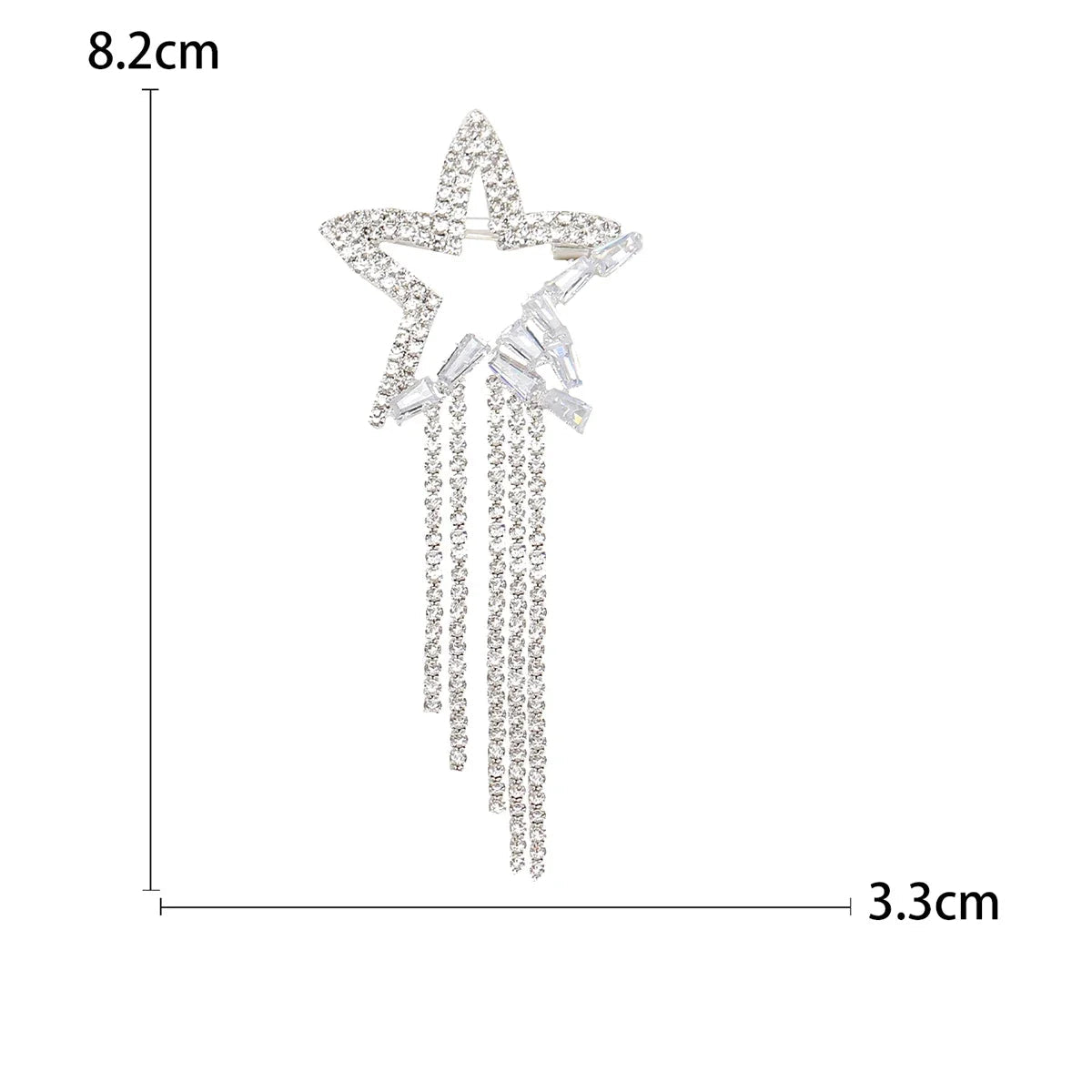 Alfinetes de estrela de tiro com borla para mulheres unissex strass estrela broches escritório festa amigo presentes acessórios de joias