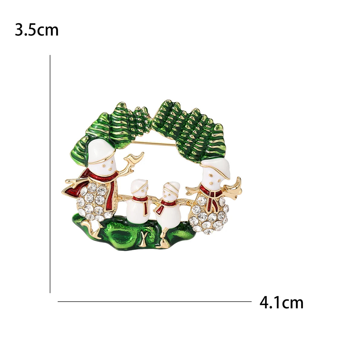 Broche Guirlanda de Natal com Strass Design Elegante Feminino