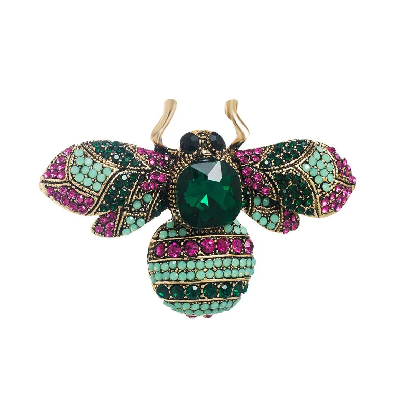 Skeds clássico vintage grande strass abelha broches pinos para mulheres luxo cristal inseto jóias terno roupas broche pino emblemas