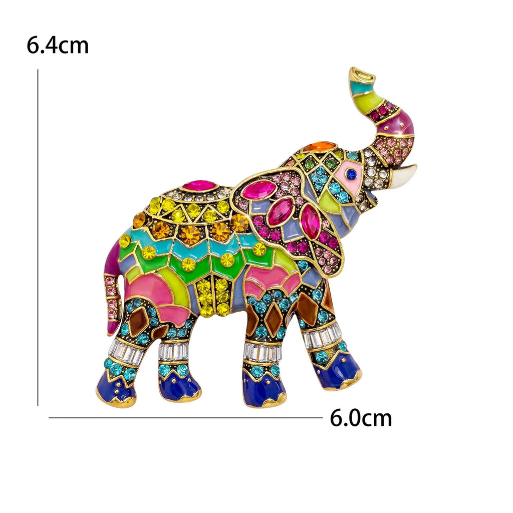 Broche Elefante com Strass Design Elegante Feminino