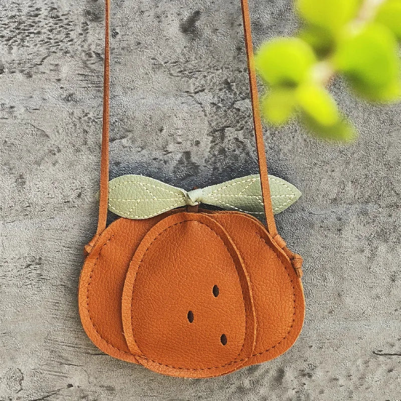 2024 novas meninas saco do mensageiro crianças bonito abóbora fruta padrão saco das crianças bonito ombro único crossbody saco