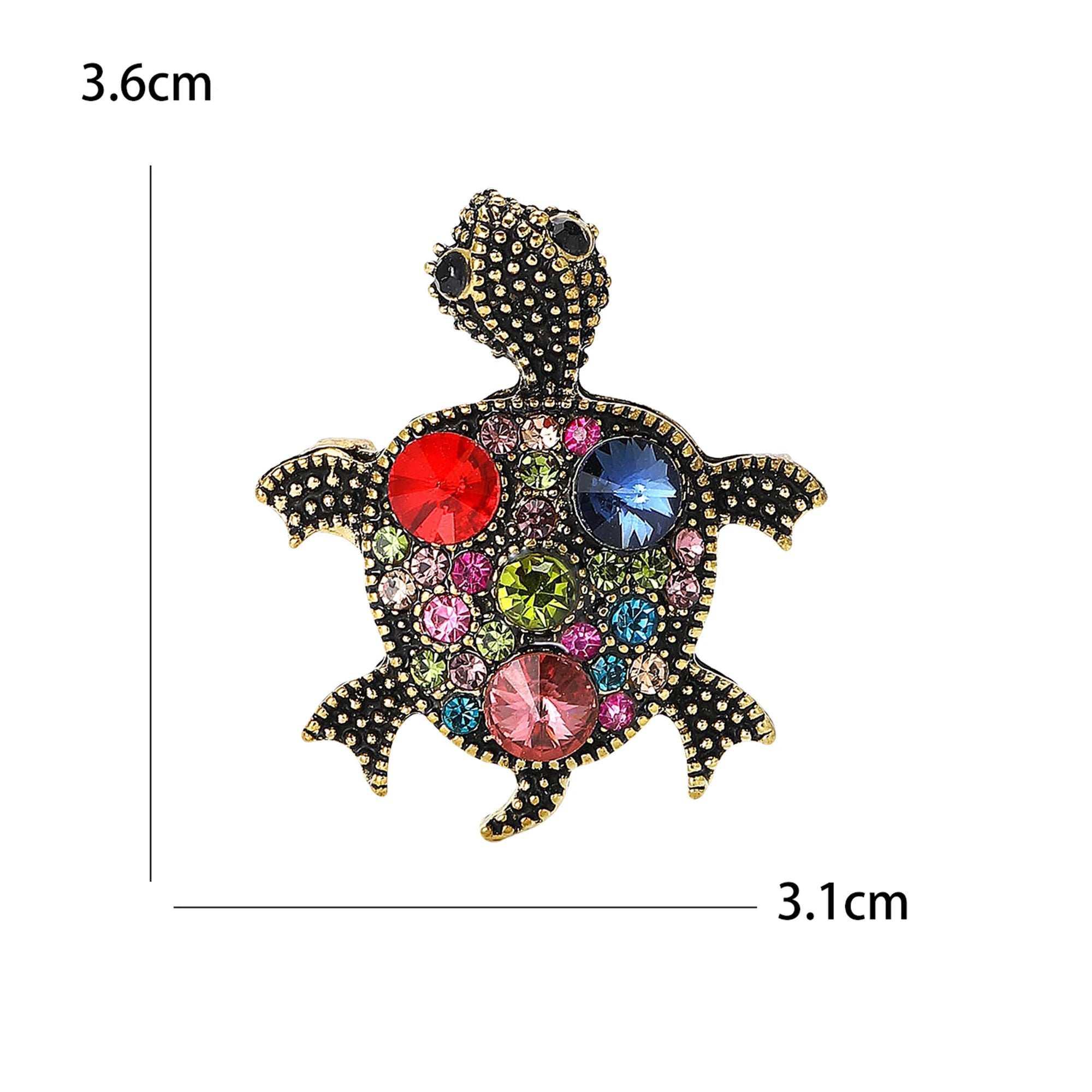 Alfinetes de tartaruga esmaltados para mulheres unissex strass mar animal broches escritório festa amigo presentes joias acessórios