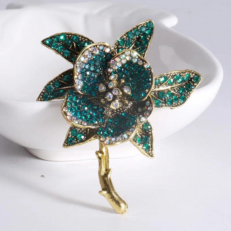 Vintage orquídea strass broche feminino high-end jóias de luxo nicho design requintado corsage acessórios senhora festa banquete pino