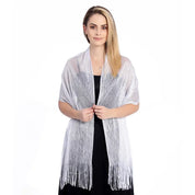 Moda Ouro Prata Brilhante Silk Sunscreen Scarf Feminino Long Tassel Evening Party Dress Xaile Verão Fino Praia Bikini Sun Cloak