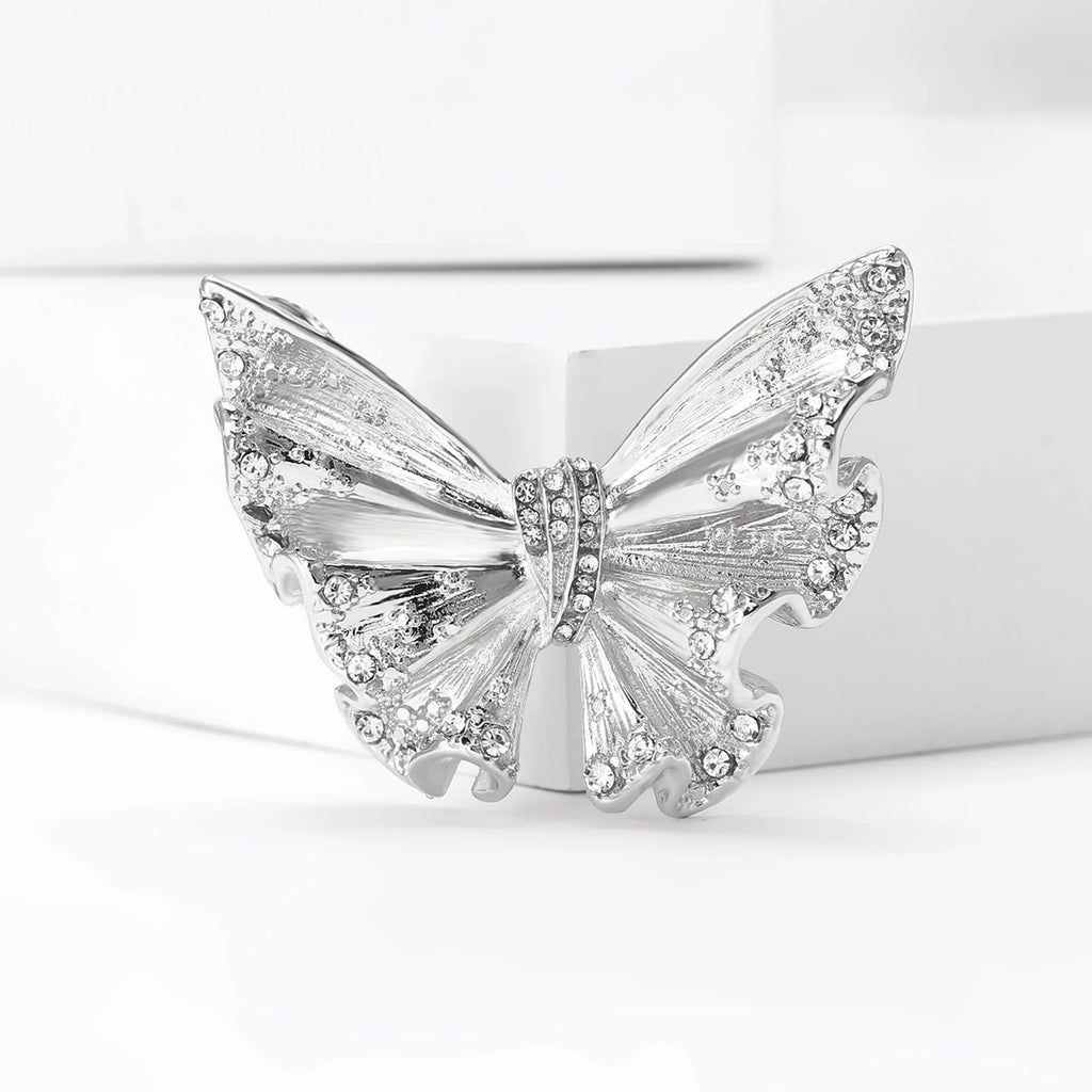 Broche Borboleta com Strass Luxo para Acessórios Femininos