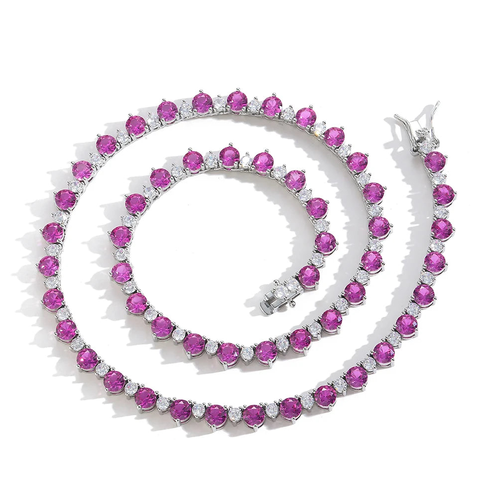 Brass CZ Colar De Corrente De Tênis Para Mulheres, 2 Cores, Joias Da Moda, Presente, BC174