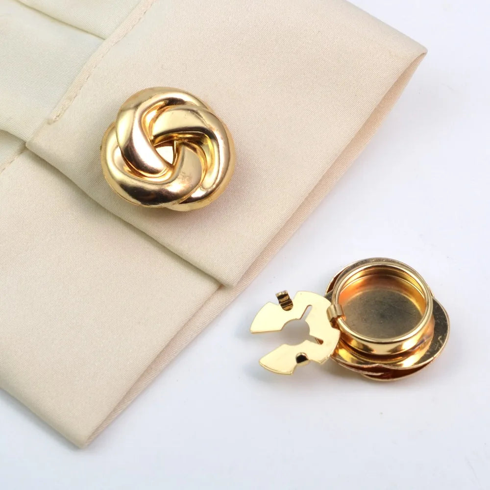 2 pçs botão capa abotoaduras para mulheres e homens moda liga camisa manga colarinho clipes acessórios de decoração