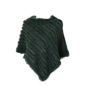 Real pele de coelho de malha natural poncho colete moda envoltório casaco xale senhora cachecol pele natural festa de casamento atacado capa