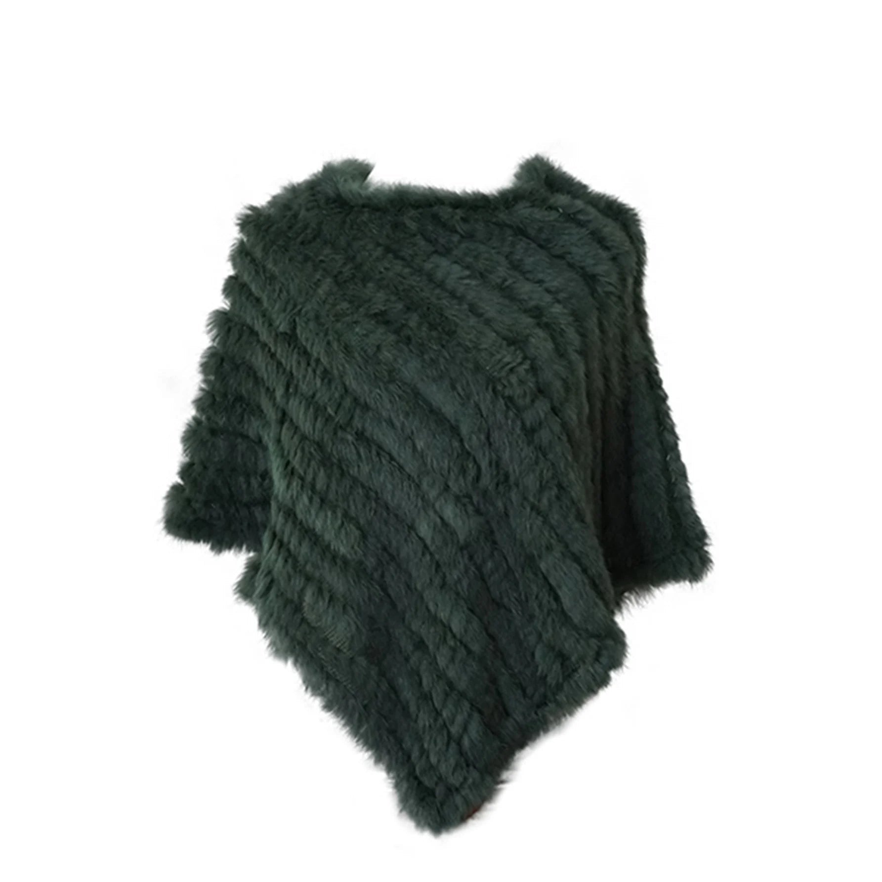 Real pele de coelho de malha natural poncho colete moda envoltório casaco xale senhora cachecol pele natural festa de casamento atacado capa