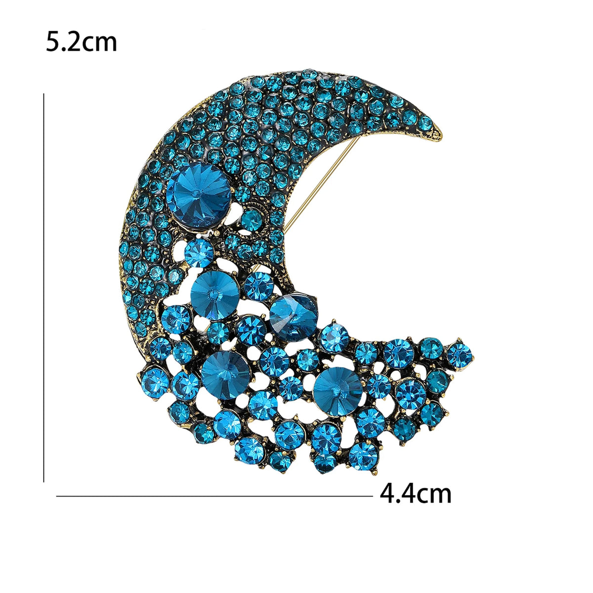 Broche Lua com Strass Design Elegante Feminino
