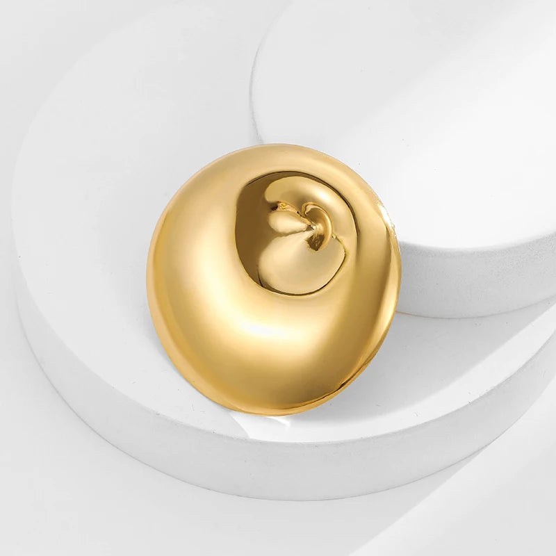 Loe |   Broche geométrico de aço inoxidável, novo banhado a ouro 18k, acessórios de roupas, joias irregulares de alta qualidade