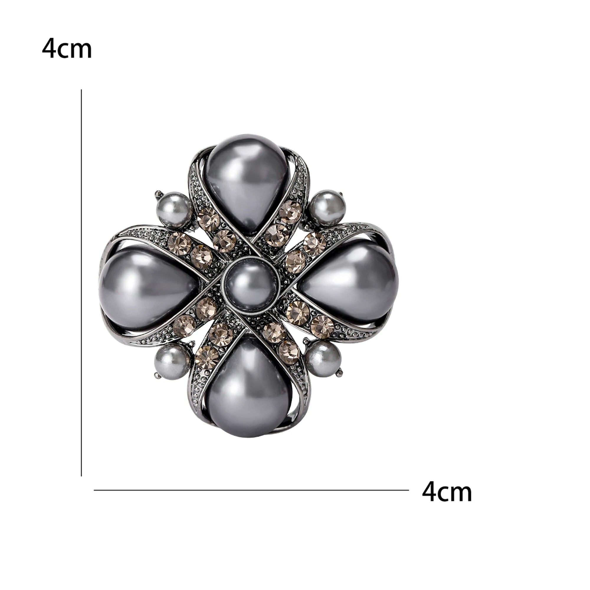 Broches barroco vintage para mulheres, crachá redondo, jóias strass, acessórios para festa de escritório, presentes amigos, unissex