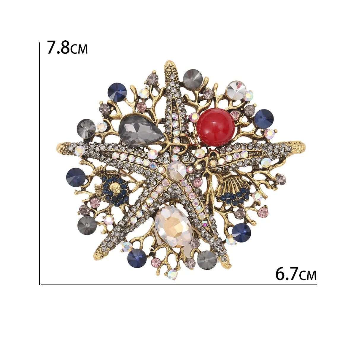 Broches de estrela do mar esmaltados para mulheres unissex concha de pérola alfinetes de plantas do mar festa de escritório presentes para amigos acessórios de joias